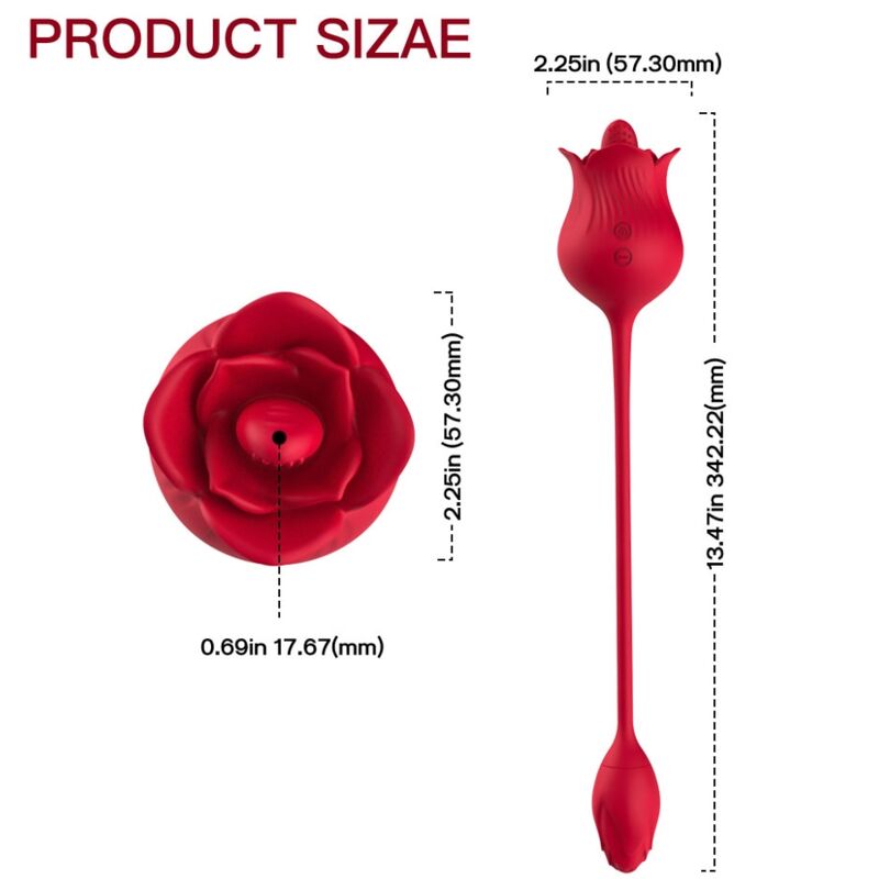 ARMONY - VIBRADOR ESTIMULADOR DE CLITÓRIS ROSA COM CAUDA 10 MODOS VERMELHO