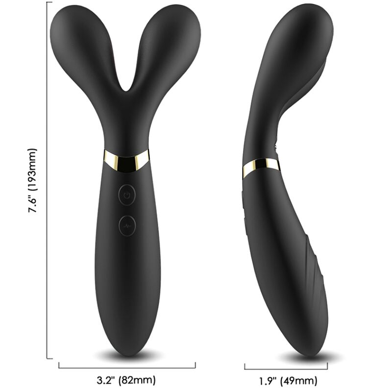 ARMONY - Y-WAND MASSAGEADOR E VIBRADOR DUPLA CABEÇA PRETO