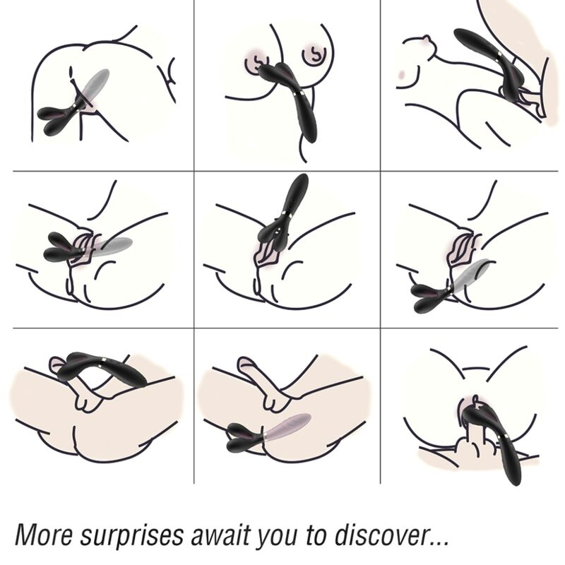 ARMONY - Y-WAND MASSAGEADOR E VIBRADOR DUPLA CABEÇA PRETO