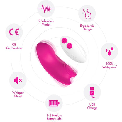 ARMONY - BUTTERFLY WEARABLE PANTIES VIBRADOR CONTROLE REMOTO ROSA