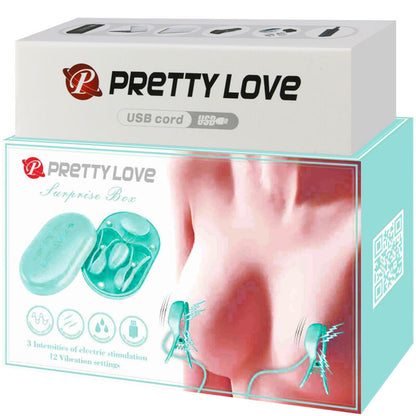 PRETTY LOVE - CAIXA SURPRESA PINÇAS DE ELETROESTIMULAÇÃO AZUL
