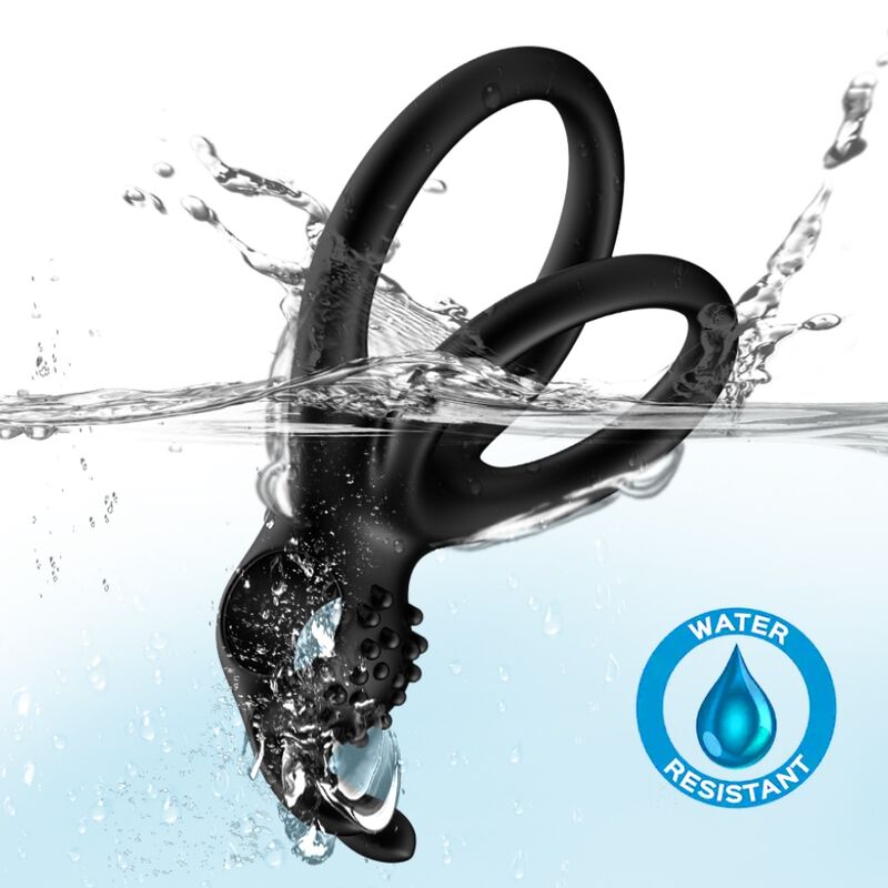 ARMONY - VIAJANTE DUPLO VIBRADOR ANEL PARA CASAIS COELHO PRETO