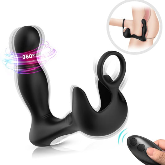 ARMONY - VIBRADOR SURROUND ANAL &amp; ESTIMULADOR TESTICULOS &amp; ANEL CONTROLE REMOTO PRETO