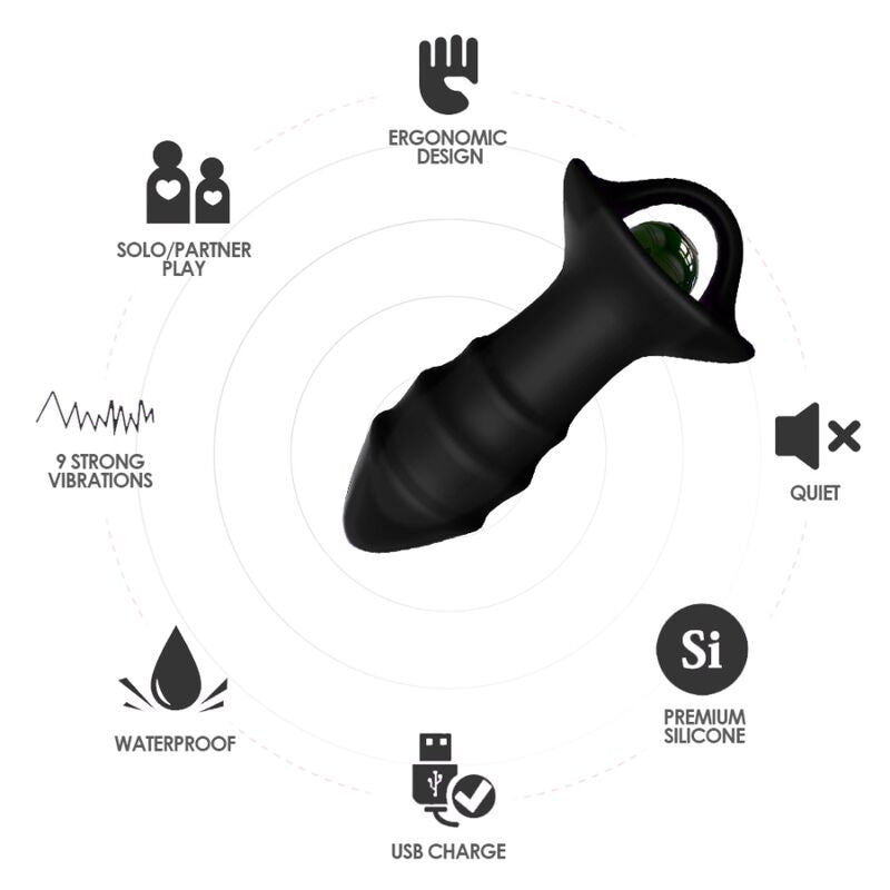 ARMONY - VIBRADOR DE DEDO KYLIN E PLUG ANAL CONTROLE REMOTO PRETO