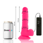 DIVERSIA - DILDO VIBRATÓRIO FLEXÍVEL ROSA 20,5 CM -O- 4,2 CM