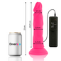 DIVERSIA - DILDO VIBRATÓRIO FLEXÍVEL ROSA 23 CM -O- 4,3 CM