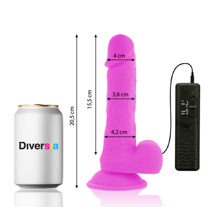 DIVERSIA - DILDO VIBRANTE FLEXÍVEL ROXO 20,5 CM -O- 4,2 CM