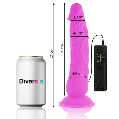 DIVERSIA - DILDO VIBRANTE FLEXÍVEL ROXO 21 CM -O- 4,9 CM