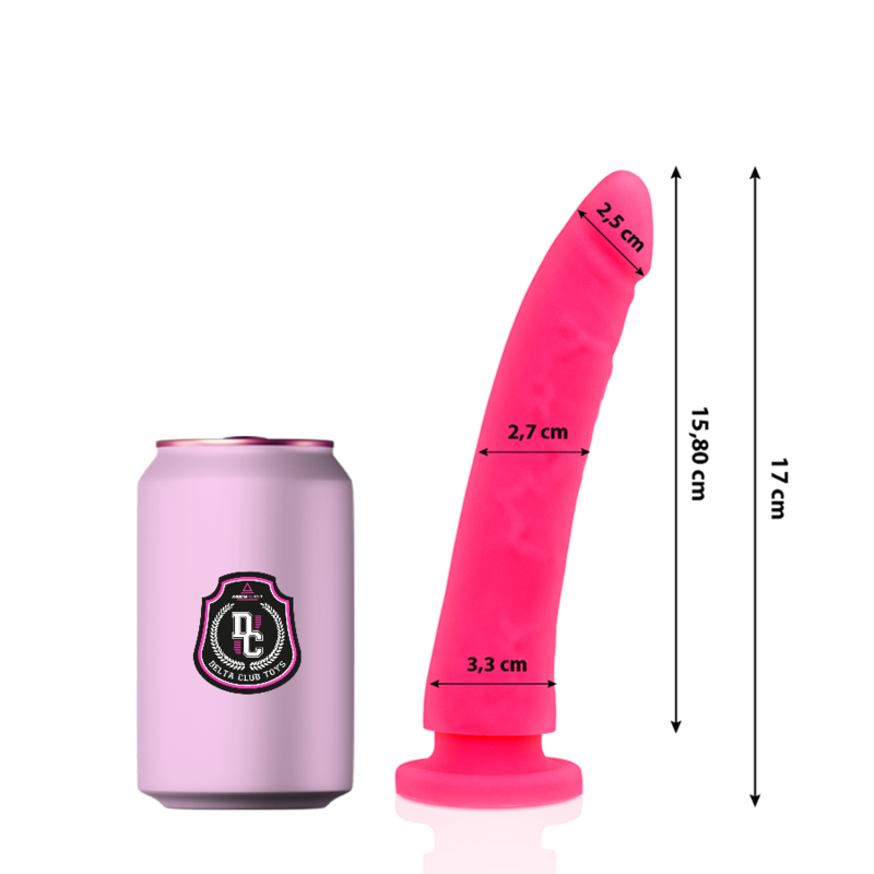 DELTA CLUB - BRINQUEDOS DILDO ROSA SILICONE MÉDICO 17 CM -O- 3 CM