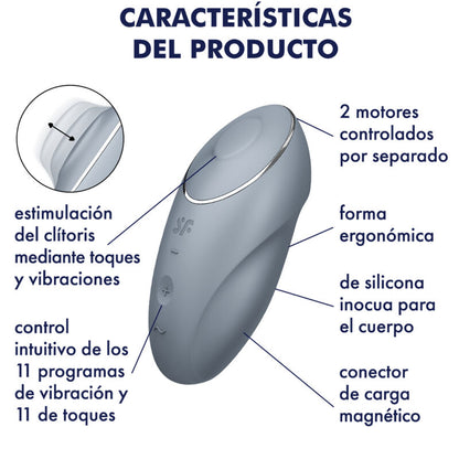 SATISFYER - TAP &amp; CLIMAX 1 AUFLEGEVIBRATOR ROT