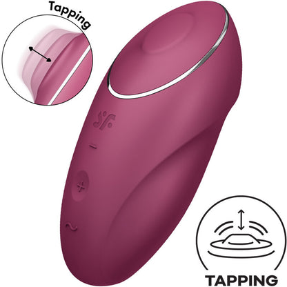 SATISFYER - TAP &amp; CLIMAX 1 AUFLEGEVIBRATOR ROT