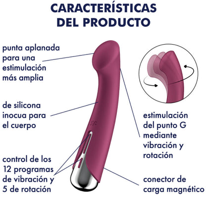 SATISFYER - G-SPORT 1 ROTATOR VIBRADOR GIRATÓRIO VERMELHO