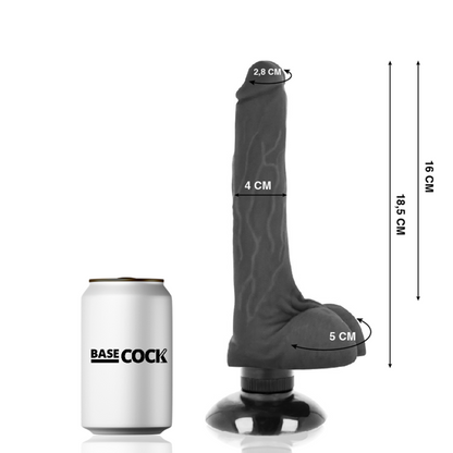 BASECOCK - VIBRADOR REALISTA 2-1 CARNE 18,5 CM -O- 4 CM