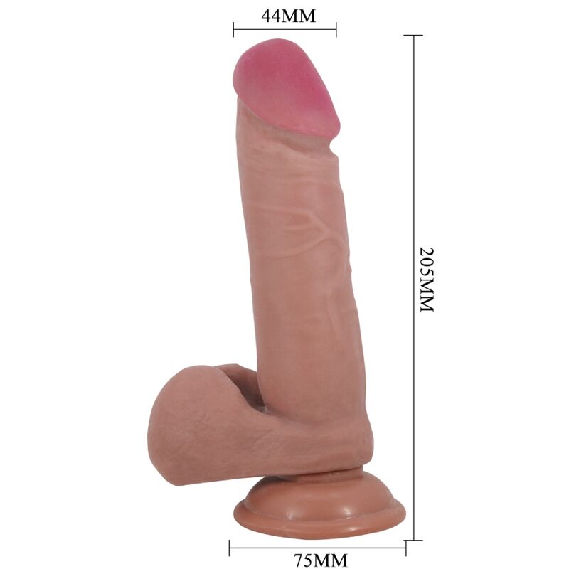 PRETTY LOVE - SÉRIE SLIDING SKIN DILDO REALISTA COM VENTOSA DESLIZANTE DE PELE CARNE 20,5 CM