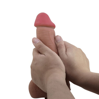 PRETTY LOVE - SÉRIE SLIDING SKIN DILDO REALISTA COM VENTOSA SLIDING SKIN MARROM 23,4 CM