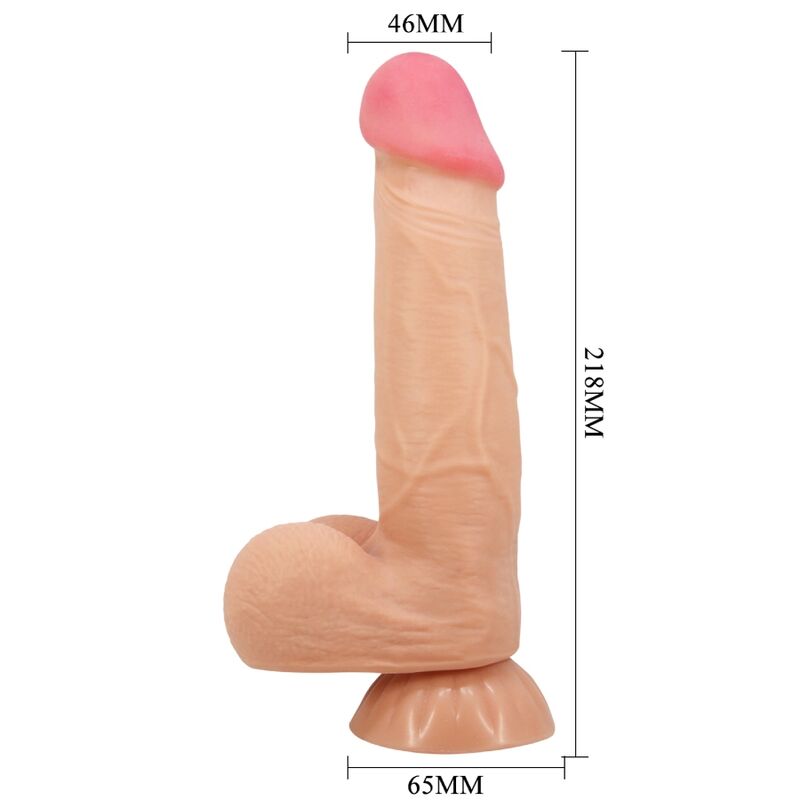PRETTY LOVE - SÉRIE SLIDING SKIN DILDO REALISTA COM CONTROLE REMOTO SLIDING SKIN VENTOSA CARNE 21,8 CM