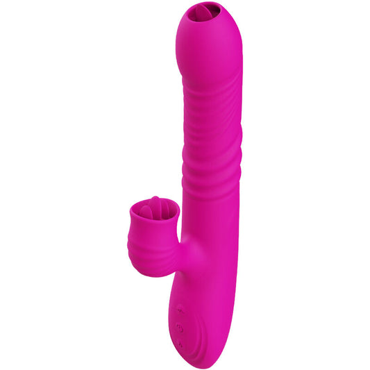 ARMONY - FANNY MULTIFUNÇÃO VIBRADOR DE LÍNGUA DUPLA FÚCSIA EFEITO DE CALOR