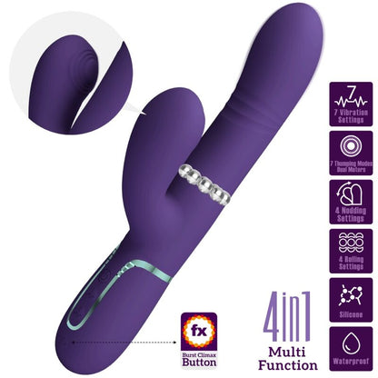 PRETTY LOVE - VIBRADOR MULTIFUNCIONAL PONTO G ROXO