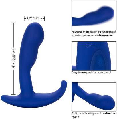 CALEXOTICS - ESTIMULADOR ANAL CURVADO ADMIRAL E VIBRADOR AZUL
