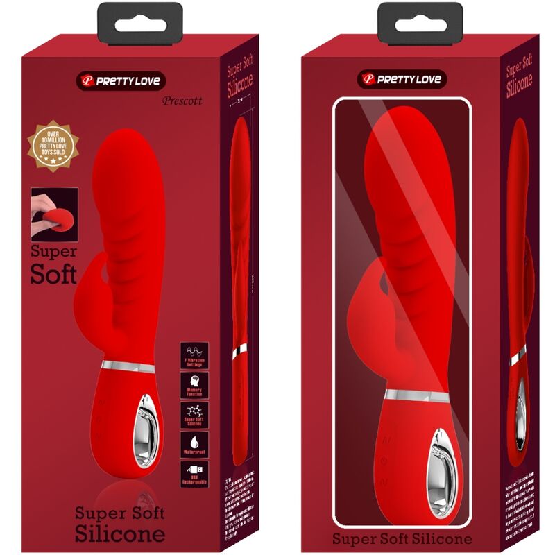PRETTY LOVE - PRESCOTT MULTIFUNCIONAL VIBRADOR PONTO G VERMELHO