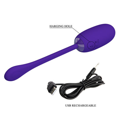 PRETTY LOVE - JULIUS WATERPROOF-RECHARGEABLE VIBRATING EGG ROXO
