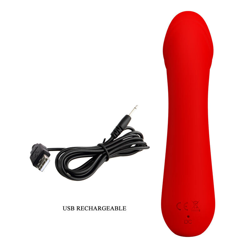 PRETTY LOVE - VIBRADOR RECARREGÁVEL CETUS VERMELHO