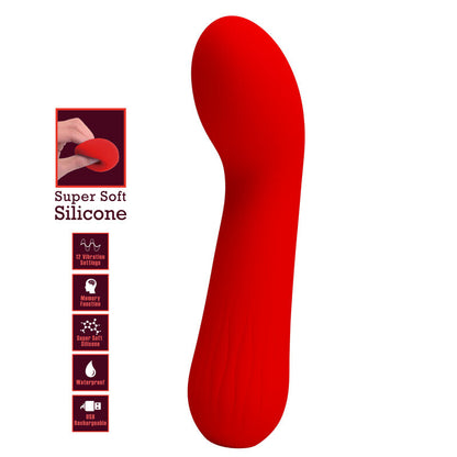 PRETTY LOVE - VIBRADOR RECARREGÁVEL FAUN VERMELHO