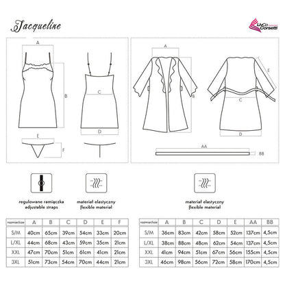 LIVCO CORSETTI FASHION - JACQUELINE LC 90249 VESTIDO + CAMISA + CALCINHA PRETO S/M