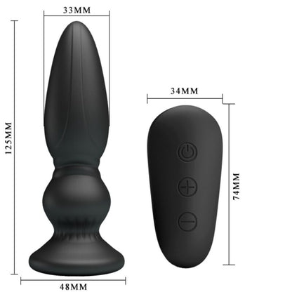MR PLAY - PODEROSO VIBRADOR CONTROLE REMOTO PLUG ANAL PRETO