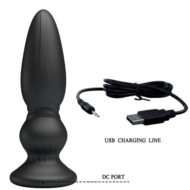 MR PLAY - PODEROSO VIBRADOR CONTROLE REMOTO PLUG ANAL PRETO