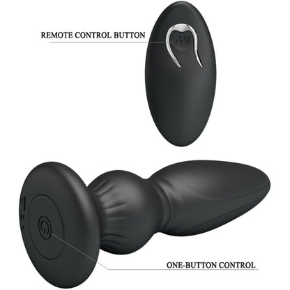 MR PLAY - PODEROSO VIBRADOR CONTROLE REMOTO PLUG ANAL PRETO
