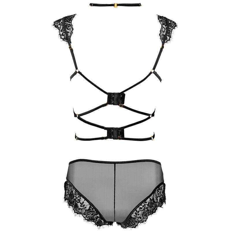 LIVCO CORSETTI FASHION - PALMENOM LC 90614 SUTIÃ + CALCINHA PRETO