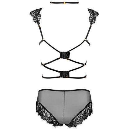 LIVCO CORSETTI FASHION - PALMENOM LC 90614 SUTIÃ + CALCINHA PRETO