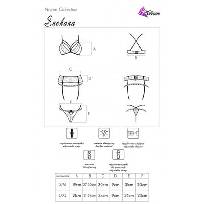 LIVCO CORSETTI FASHION - SNEHANA LC 90443 SUTIÃ + CINTO-LIGA + CALCINHA PRETA