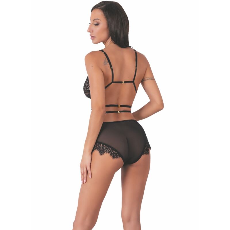 LIVCO CORSETTI FASHION - DREZNA LC 90733 SUTIÃ + CALCINHA PRETO
