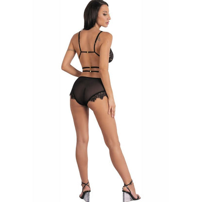 LIVCO CORSETTI FASHION - DREZNA LC 90733 SUTIÃ + CALCINHA PRETO