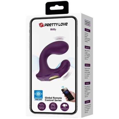 PRETTY LOVE - CONTROLE REMOTO DE VIBRAÇÃO BILLY ROXO APLICATIVO GRATUITO