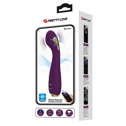 PRETTY LOVE - VIBRADOR HECTOR ELETROCHOQUE POR APP CONTROL ROXO