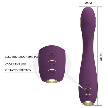 PRETTY LOVE - VIBRADOR HECTOR ELETROCHOQUE POR APP CONTROL ROXO