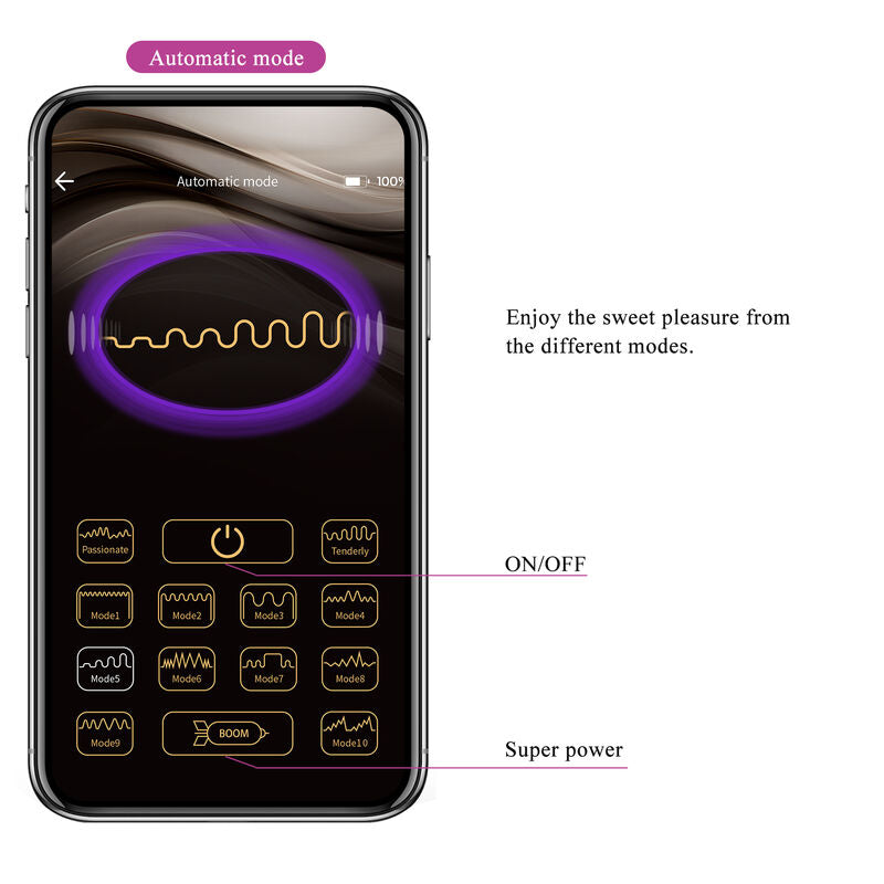 PRETTY LOVE - VIBRADOR HECTOR ELETROCHOQUE POR APP CONTROL ROXO