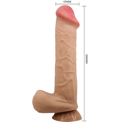 PRETTY LOVE - SÉRIE SLIDING SKIN DILDO REALISTA COM VENTOSA DESLIZANTE DE PELE CARNE 26 CM