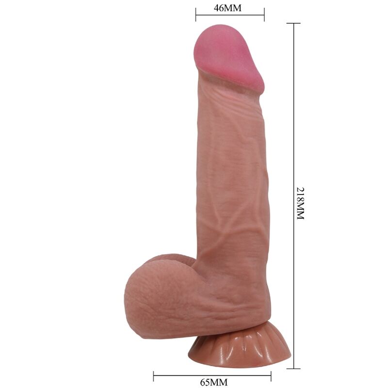 PRETTY LOVE - SÉRIE SLIDING SKIN DILDO REALISTA COM VENTOSA DESLIZANTE DE PELE MARROM 21,8 CM