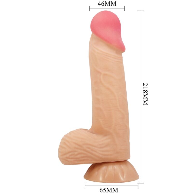 PRETTY LOVE - SÉRIE SLIDING SKIN DILDO REALISTA COM VENTOSA SLIDING SKIN 20,6 CM