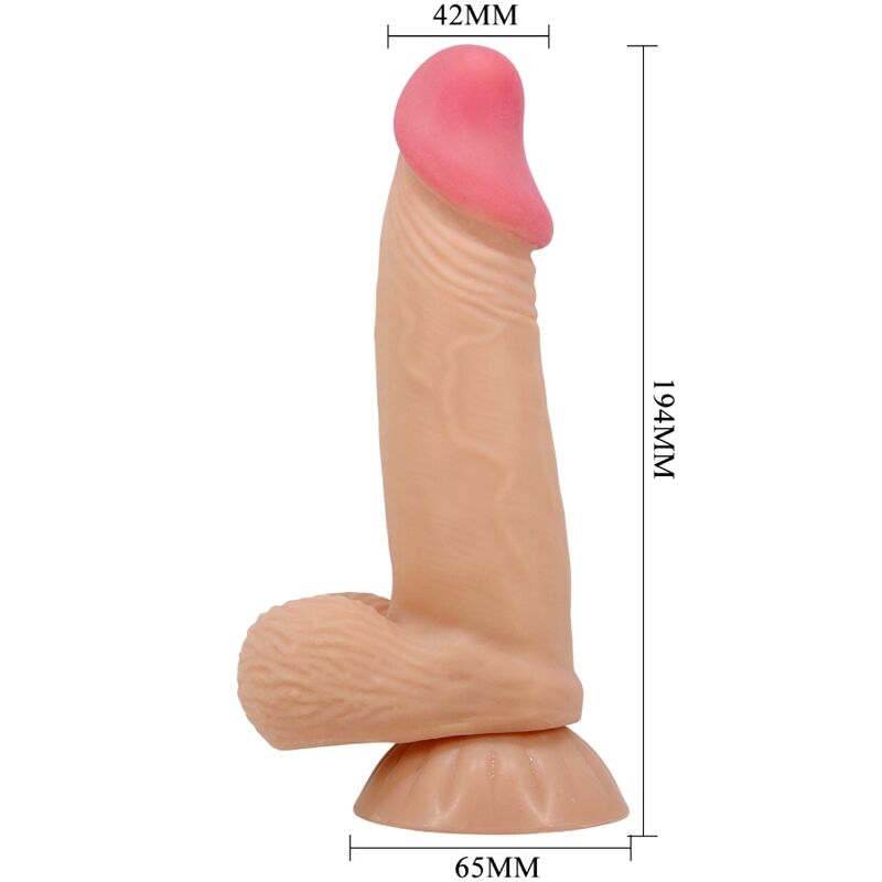PRETTY LOVE - SÉRIE SLIDING SKIN DILDO REALISTA COM VENTOSA DESLIZANTE 19,4 CM