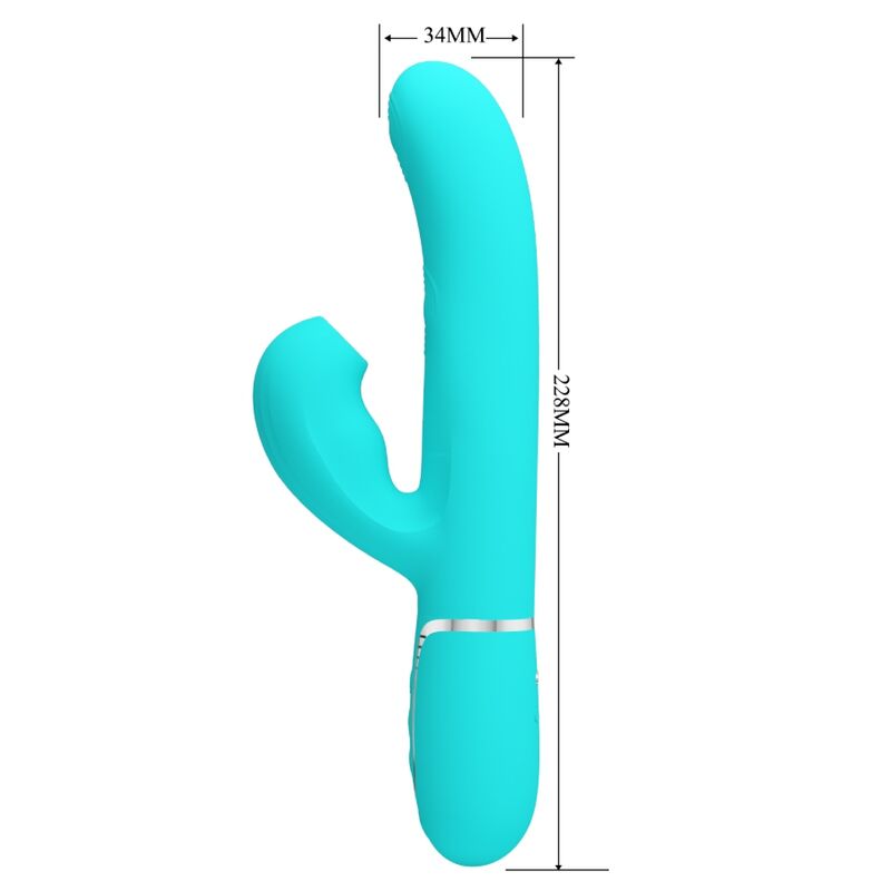 PRETTY LOVE - PERLITA MULTIFUNCIONAL 3 EM 1 VIBRADOR PONTO G VERDE ÁGUA