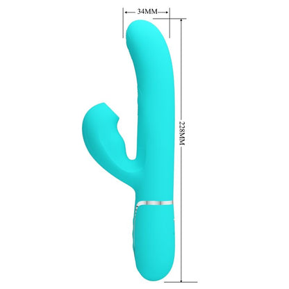PRETTY LOVE - PERLITA MULTIFUNCIONAL 3 EM 1 VIBRADOR PONTO G VERDE ÁGUA