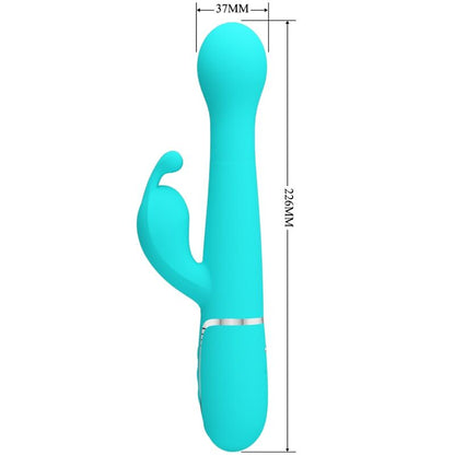 PRETTY LOVE - DEJON RABBIT VIBRADOR 3 EM 1 MULTIFUNCIONAL AQUA GREEN