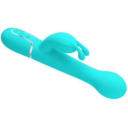 PRETTY LOVE - DEJON RABBIT VIBRADOR 3 EM 1 MULTIFUNCIONAL AQUA GREEN