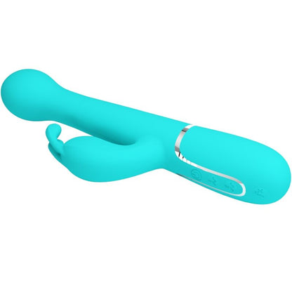 PRETTY LOVE - DEJON RABBIT VIBRADOR 3 EM 1 MULTIFUNCIONAL AQUA GREEN