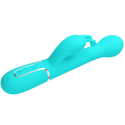 PRETTY LOVE - DEJON RABBIT VIBRADOR 3 EM 1 MULTIFUNCIONAL AQUA GREEN